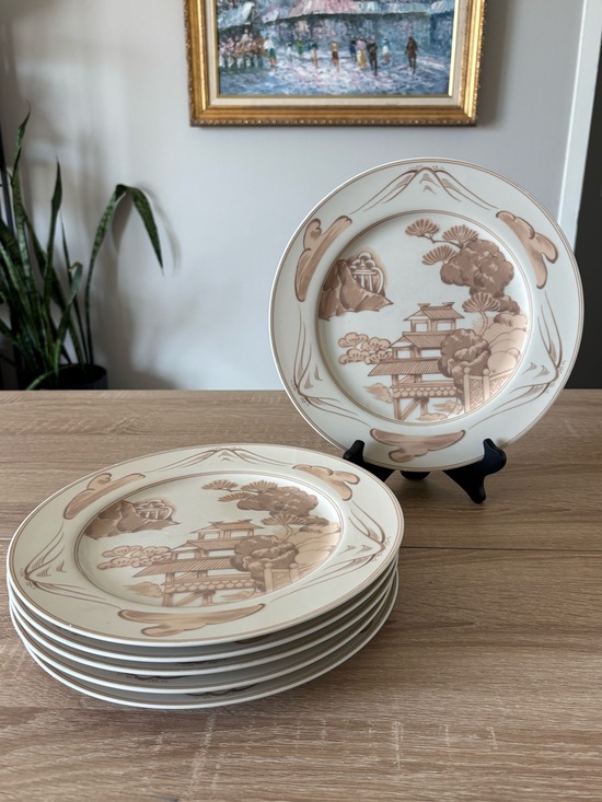 Georges Briard Other - Georges Briard Chinese Village Vintage Dinner Plates Set of 6 10”